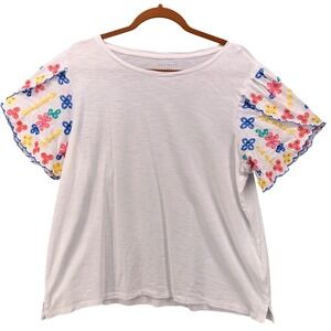 Talbots Boho‎ Top White XL